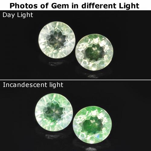 Light Green Hyalite Opal Gem - 0.1ct Round Facet (ID: 568311)