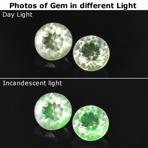 Light Green Hyalite Opal Gem - 0.1ct Round Facet (ID: 568312)