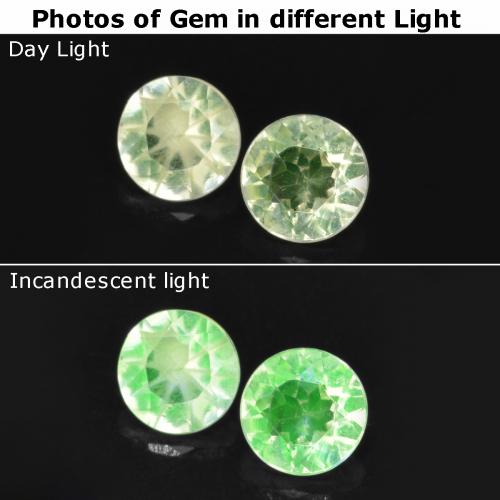Light Green Hyalite Opal Gem - 0.1ct Round Facet (ID: 568313)