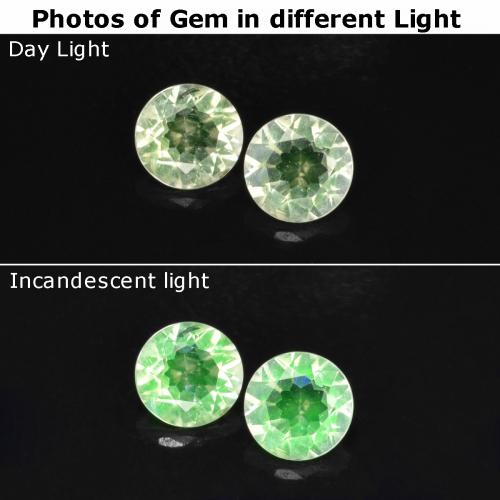 Light Green Hyalite Opal Gem - 0.1ct Round Facet (ID: 568317)