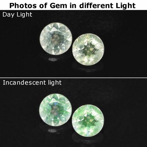 Light Green Hyalite Opal Gem - 0.1ct Round Facet (ID: 568318)