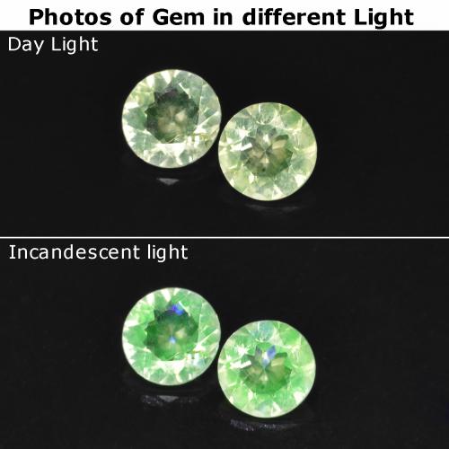 0.22 ctw Green Hyalite Opal Gemstones, Hyalite Opal Gems in Round Facet Shape for Sale.