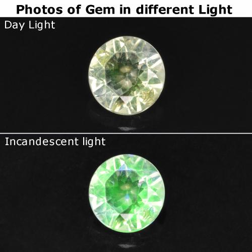 Vert clair Opale hyalite gemme - 0.1ct Facette ronde (ID: 568323)