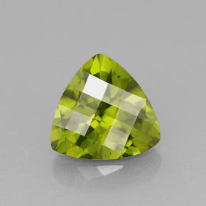 1.30 ct Green Idocrase Gemstone, Idocrase Gem in Trillion Checkerboard Shape for Sale.