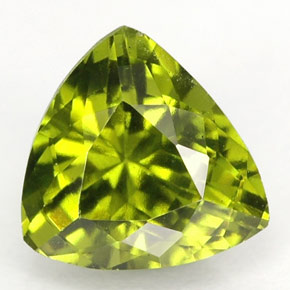 1.30 ct Green Idocrase Gemstone, Idocrase Gem in Trillion Facet Shape for Sale.
