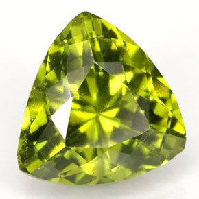 1.30 ct Green Idocrase Stone, Natural Idocrase in Trillion Facet Shape for Sale