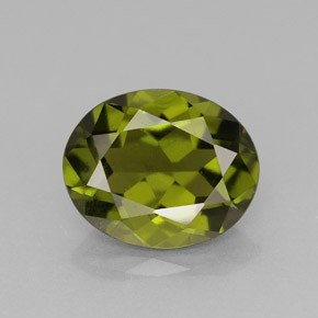 2.72 ct Green Idocrase Gemstone, Idocrase Gem in Oval Facet Shape for Sale.