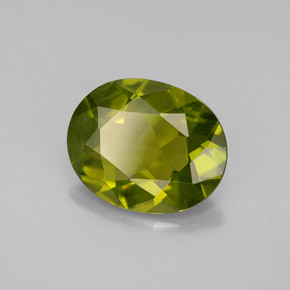 2.18 ct Green Idocrase Stone, Natural Idocrase in Oval Facet Shape for Sale