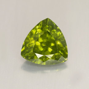 1.70 ct Green Idocrase Gemstone, Idocrase Gem in Trillion Facet Shape for Sale.