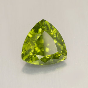 1.70 ct Green Idocrase Stone, Natural Idocrase in Trillion Facet Shape for Sale