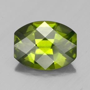 1.96 ct Green Idocrase Gemstone, Idocrase Gem in Cushion Checkerboard Shape for Sale.