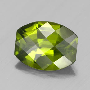 1.96 ct Green Idocrase Stone, Natural Idocrase in Cushion Checkerboard Shape for Sale