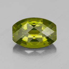 2.10 ct Green Idocrase Gemstone, Idocrase Gem in Barrel / Checkerboard Shape for Sale.