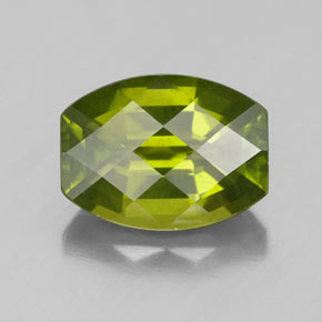 2.73 ct Green Idocrase Gemstone, Idocrase Gem in Barrel Checkerboard Shape for Sale.