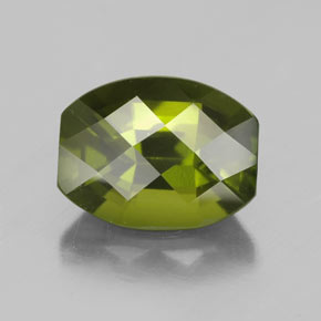 2.33 ct Green Idocrase Gemstone, Idocrase Gem in Barrel / Checkerboard Shape for Sale.