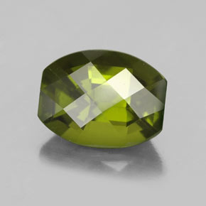 2.33 ct Green Idocrase Stone, Natural Idocrase in Barrel / Checkerboard Shape for Sale