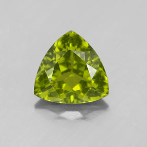 1.60 ct Green Idocrase Gemstone, Idocrase Gem in Trillion Facet Shape for Sale.