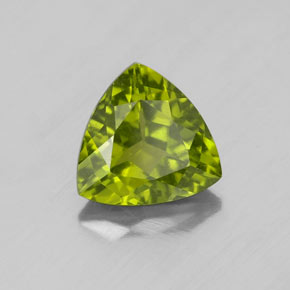 1.60 ct Green Idocrase Stone, Natural Idocrase in Trillion Facet Shape for Sale