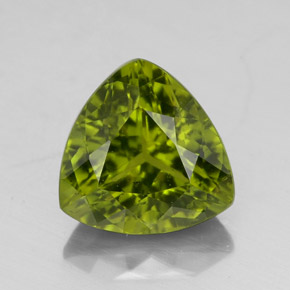 2.44 ct Green Idocrase Gemstone, Idocrase Gem in Trillion Facet Shape for Sale.