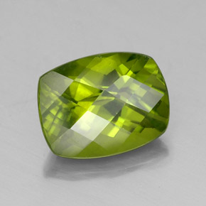 2.40 ct Green Idocrase Stone, Natural Idocrase in Cushion Checkerboard Shape for Sale