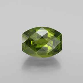 2.27 ct Green Idocrase Gemstone, Idocrase Gem in Barrel Checkerboard Shape for Sale.