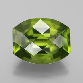 3.08 ct Green Idocrase Gemstone, Idocrase Gem in Barrel Checkerboard Shape for Sale.