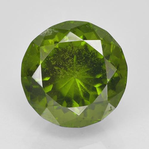 Medium-Dark Green Idocrase Gem - 2.2ct Round Facet (ID: 502112)