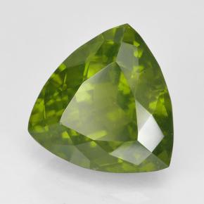 3.40 ct Green Idocrase Stone, Natural Idocrase in Trillion Facet Shape for Sale