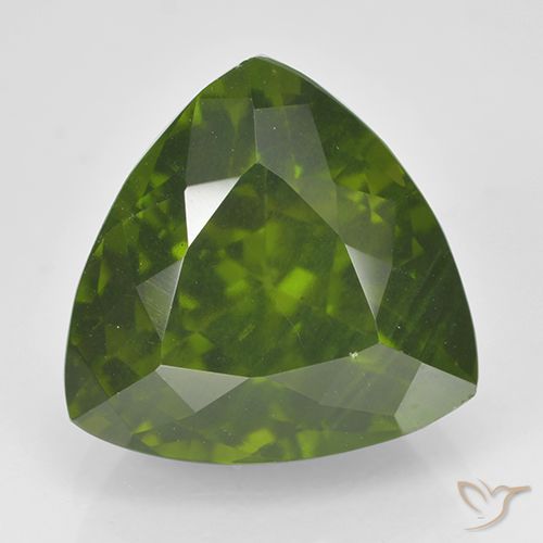 Огранка Триллион Фасетная Зеленый Везувиан 11,2 x 11 mm из Соединенные Штаты Америки, вес 5,45 ct, натуральный без дополнительной обработки драгоценный камень в Прозрачность: VS, 1 шт. Везувиан - Водоросли зеленые зеленый, твердость по Моосу 6,5 подходит для повседневного ношения украшений, Photo A