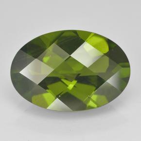 3.9ct Oval Checkerboard Olive Green Idocrase Gem for sale 3.9ct Oval Checkerboard Olive Green Idocrase Gem (ID: 502121)