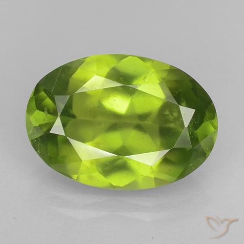 14.5 x 10.1mm Oval Facet Green Idocrase from United States, Weight of 6.08ct, Natural untreated gemstone in VS Clarity, 1pc Idocrase - the Color is Lively Green, Mohs Hardness of 6.5 suitable for daily wear jewelry, Gem-Lab Certified, Photo A