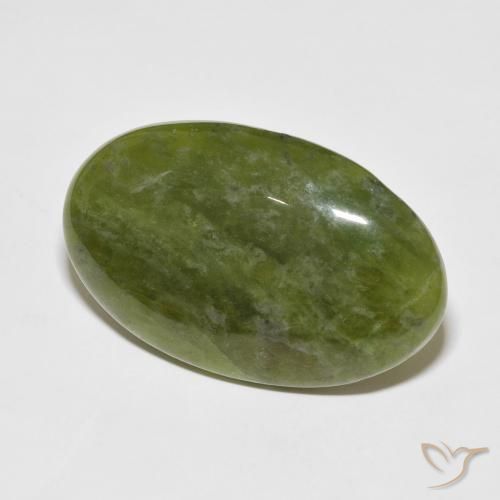 37.66 ct Green Idocrase Stone, Natural Idocrase in Oval Cabochon Shape for Sale