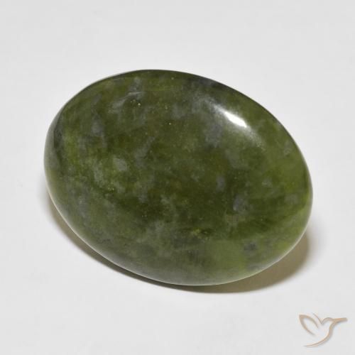 47.13 ct Green Idocrase Stone, Natural Idocrase in Oval Cabochon Shape for Sale