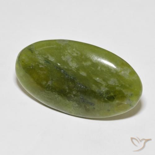 38.90 ct Green Idocrase Stone, Natural Idocrase in Oval Cabochon Shape for Sale