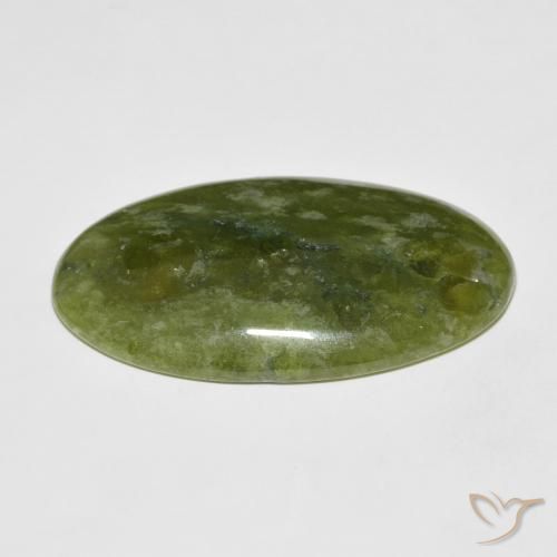 Idocrase Gemstone in 36.4 x 20.8 mm Size for Sale, Idocrase Stone in Earth Green Color