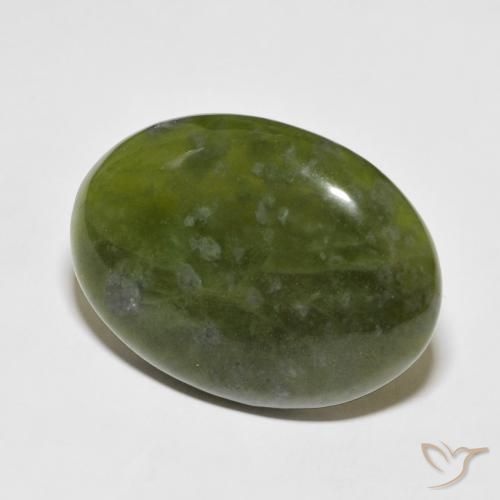 46.00 ct Green Idocrase Stone, Natural Idocrase in Oval Cabochon Shape for Sale