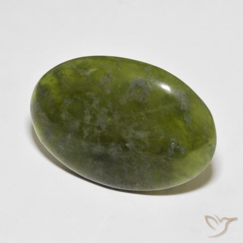 39.68 ct Green Idocrase Stone, Natural Idocrase in Oval Cabochon Shape for Sale