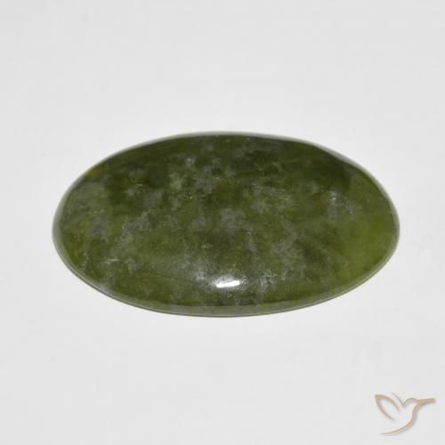 Idocrase Gemstone in 33.4 x 23.3 mm Size for Sale, Idocrase Stone in Earth Green Color
