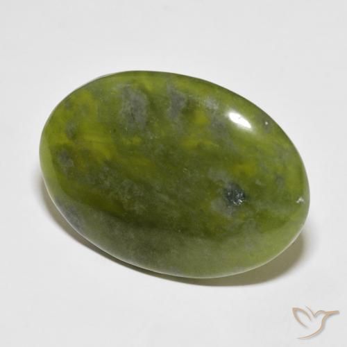 39.90 ct Green Idocrase Stone, Natural Idocrase in Oval Cabochon Shape for Sale