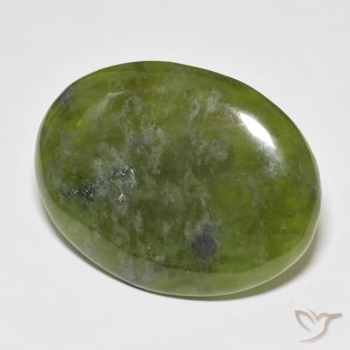 33.41 ct Green Idocrase Stone, Natural Idocrase in Oval Cabochon Shape for Sale