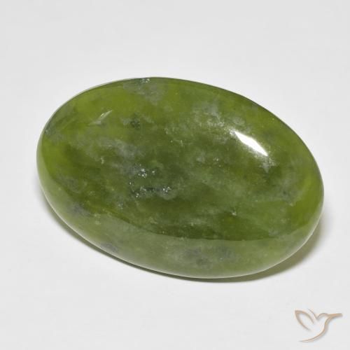 33.30 ct Green Idocrase Stone, Natural Idocrase in Oval Cabochon Shape for Sale