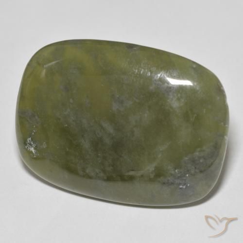 41.69 ct Green Idocrase Stone, Natural Idocrase in Cushion Cabochon Shape for Sale