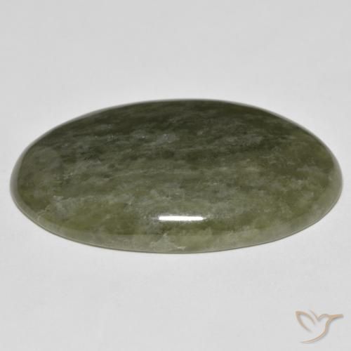 Idocrase Gemstone in 35.6 x 20.4 mm Size for Sale, Idocrase Stone in Dark Green Color