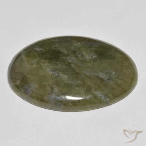 Idocrase Gemstone in 30.8 x 23.2 mm Size for Sale, Idocrase Stone in Deep Green Color
