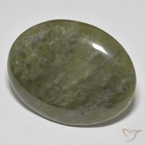 44.18 ct Green Idocrase Stone, Natural Idocrase in Oval Cabochon Shape for Sale