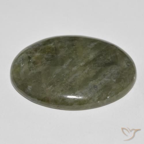 Idocrase Gemstone in 32.7 x 25.4 mm Size for Sale, Idocrase Stone in Dark Green Color