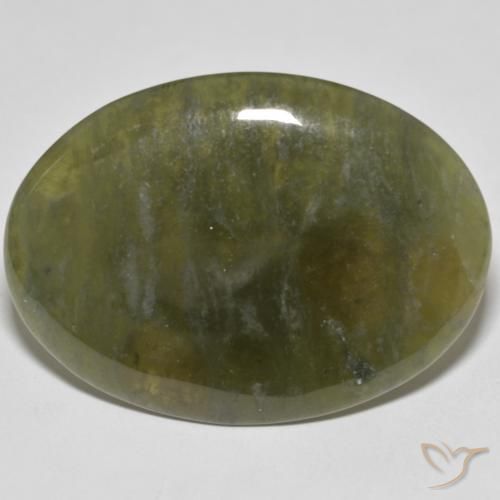 Idocrase ovale de 35,36 ct, 35 x 25,4 mm des États-Unis, Photo A