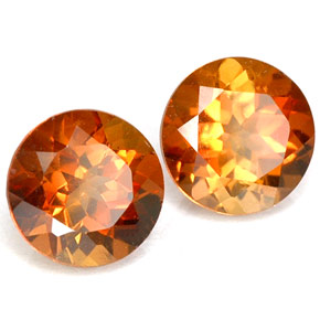 2.18 ct Orange Imperial Topaz Stone, Natural Imperial Topaz in Round Facet Shape for Sale