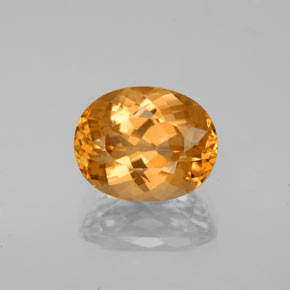 3.84 ct Orange Imperial Topaz Gemstone, Imperial Topaz Gem in Oval Facet Shape for Sale.