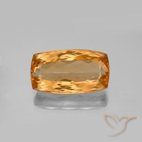 15,2 x 8,5mm kissenschliff oranger Imperial Topas aus Brasilien, Gewicht von 6,99 ct, natürlicher Edelstein in VVS Reinheit, 1 Stück kissenschliff Imperial Topas - Farbe: Mittelorange, Mohs-Härte von 8 Geeignet für den täglichen Gebrauch im Schmuck, Photo A